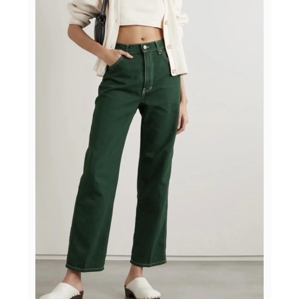 Reformation‎ Size 24 Cowboy High Rise Straight Jeans Emerald Wash Organic Cotton